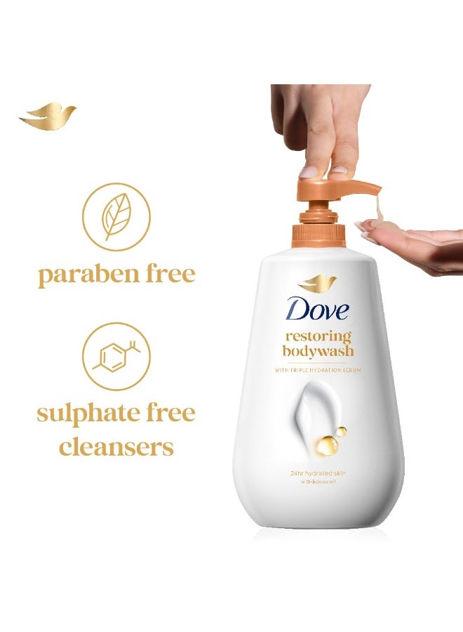 Dove restoring Bodywash with Triple Hydration Serum, 825ml - Image 4